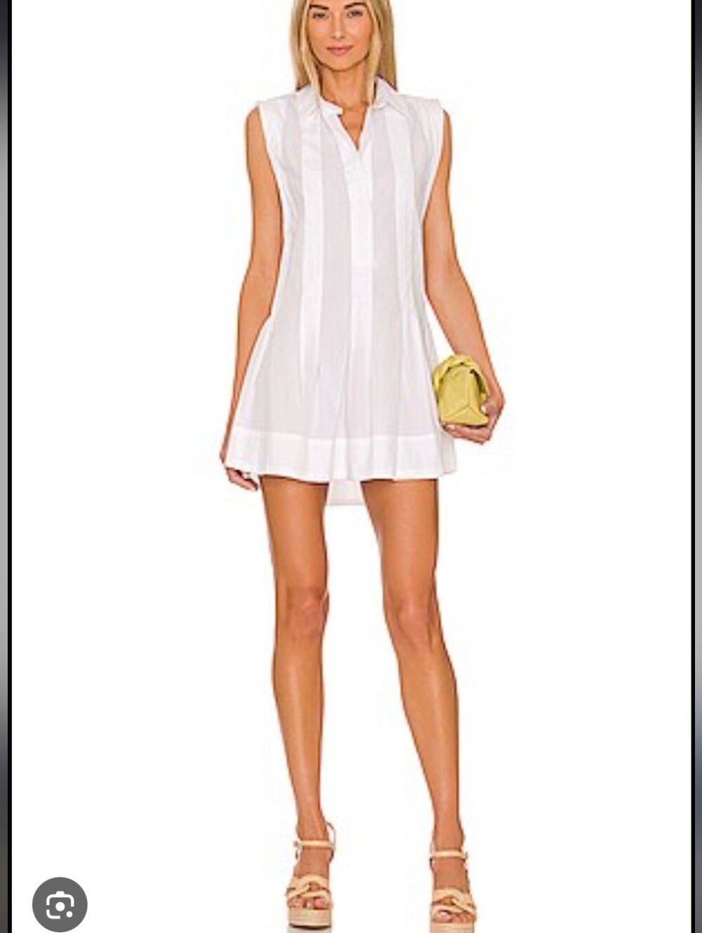 Free People Sleeveless White Pleated Button-Front Women's Top 💯 Cotton